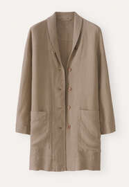 Lange Jacke, Taupe, webstill