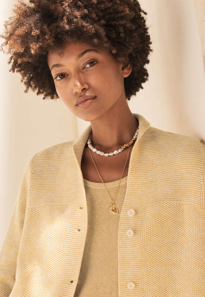 Cardigan mit Knopfleiste, Zartes Gelb, completeTheLook