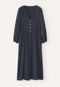 Kleid mit gerafften &Auml;rmeln, Mitternacht, webstill