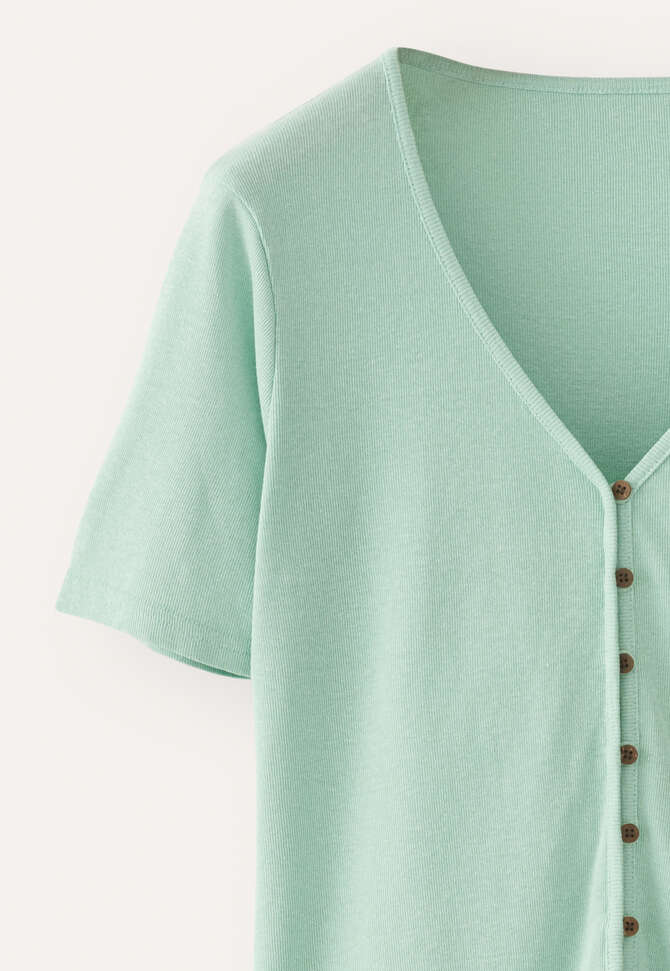 Durchgekn&ouml;pftes geripptes Oberteil, Aqua-Mint, completeTheLook