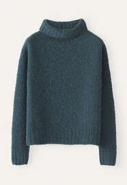 Pullover mit Trichterkragen, Baltic-Blau, webstill