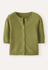 Kurz&auml;rmeliger Cardigan, Farn, webstill