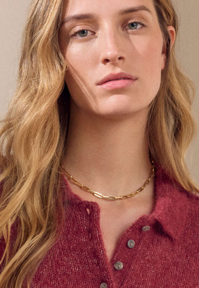 Goldene Gliederhalskette, Gold, completeTheLook