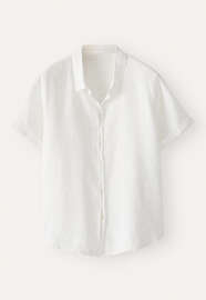 Bluse mit kurzen &Auml;rmeln, Wei&szlig;, webstill