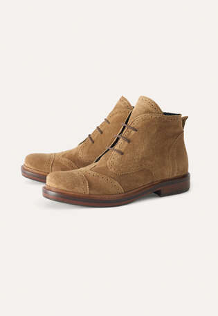 Schn&uuml;rstiefel, Helles Lohbraun, webstill
