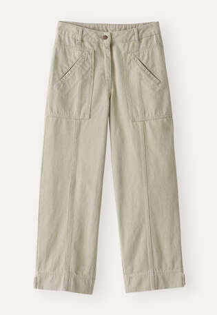 K&uuml;rzere Hose mit Nahtdetail, Salbeigrau, webstill