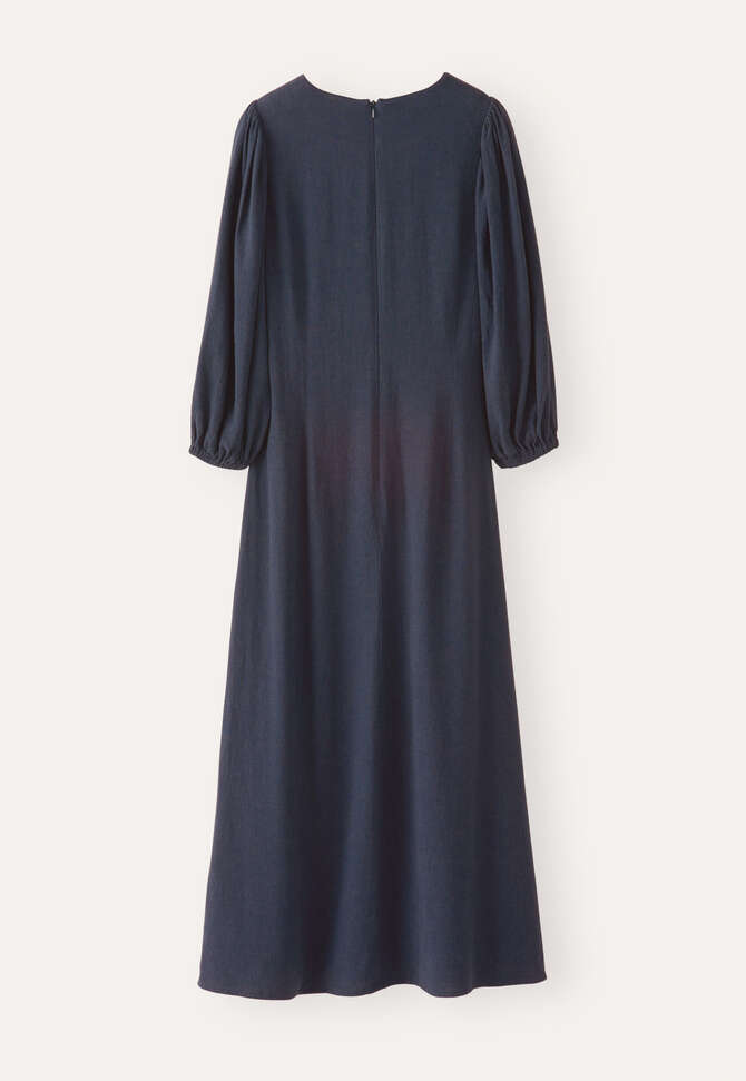 Langes Kleid mit V-Ausschnitt, Mitternacht, completeTheLook