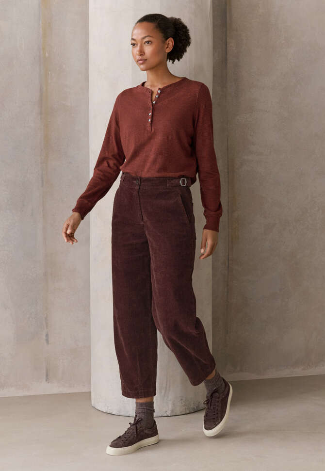 K&uuml;rzere Hose aus Cord, Zwetschge, completeTheLook