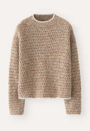 Gemusterter Strickpullover, Rost/Grau, webstill