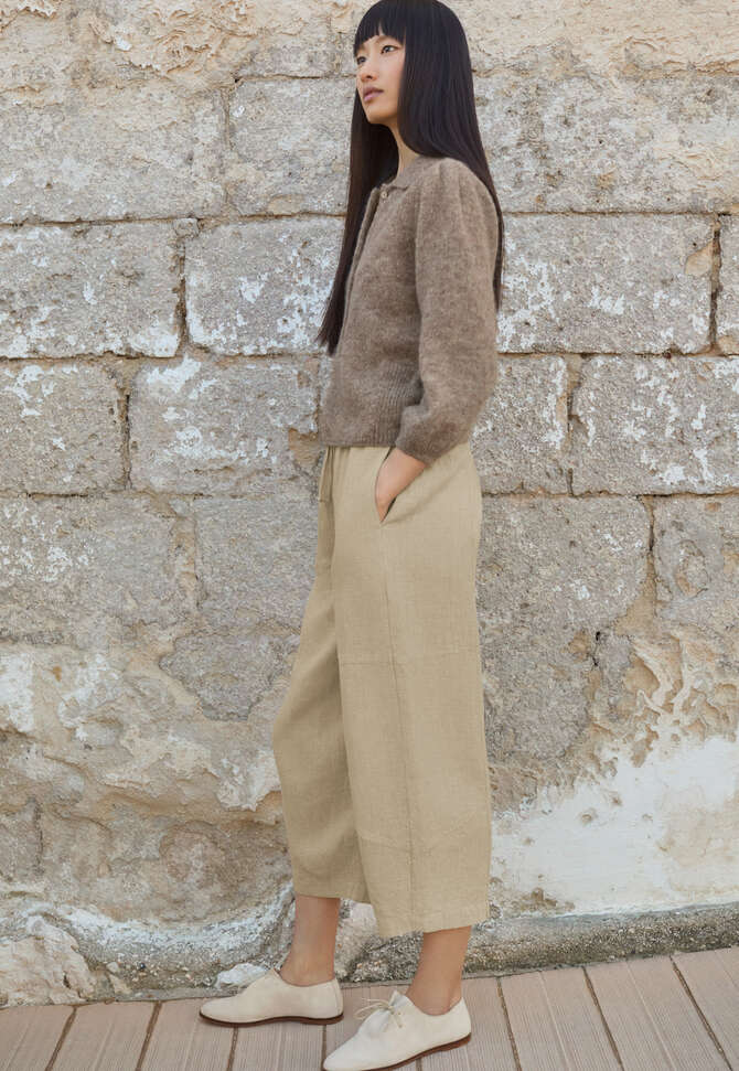 Hose mit Eins&auml;tzen, Zartes Ocker, completeTheLook