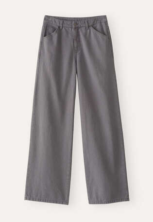 Jeans mit geradem Bein, Dunkelgrau, webstill