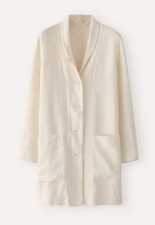 Lange Jacke, Ecru, webstill
