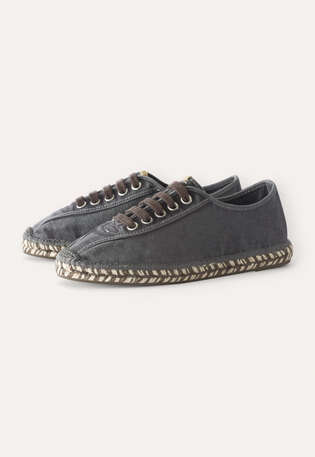 Espadrille-Sneaker, Kohlschwarz, webstill