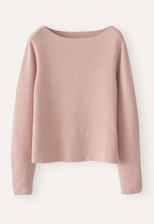 Pullover mit U-Boot-Ausschnitt, Muschelros&eacute;, webstill