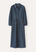 Kariertes Kleid, Dunkelblau, webstill