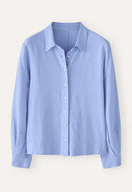 Bluse mit geschwungenen &Auml;rmeln, Fliederblau, webstill