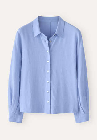 Bluse mit geschwungenen &Auml;rmeln, Fliederblau, webstill