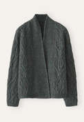 Zopfmuster-Cardigan, Aquamarin-Grau, webstill