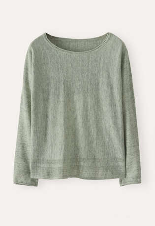 Pullover mit Dolman-&Auml;rmeln, Salbei meliert, webstill