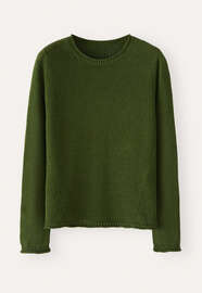 Lang&auml;rmeliger Pullover, Waldgr&uuml;n, webstill