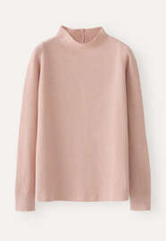 Trichterkragen-Pullover, Muschelrosa, webstill