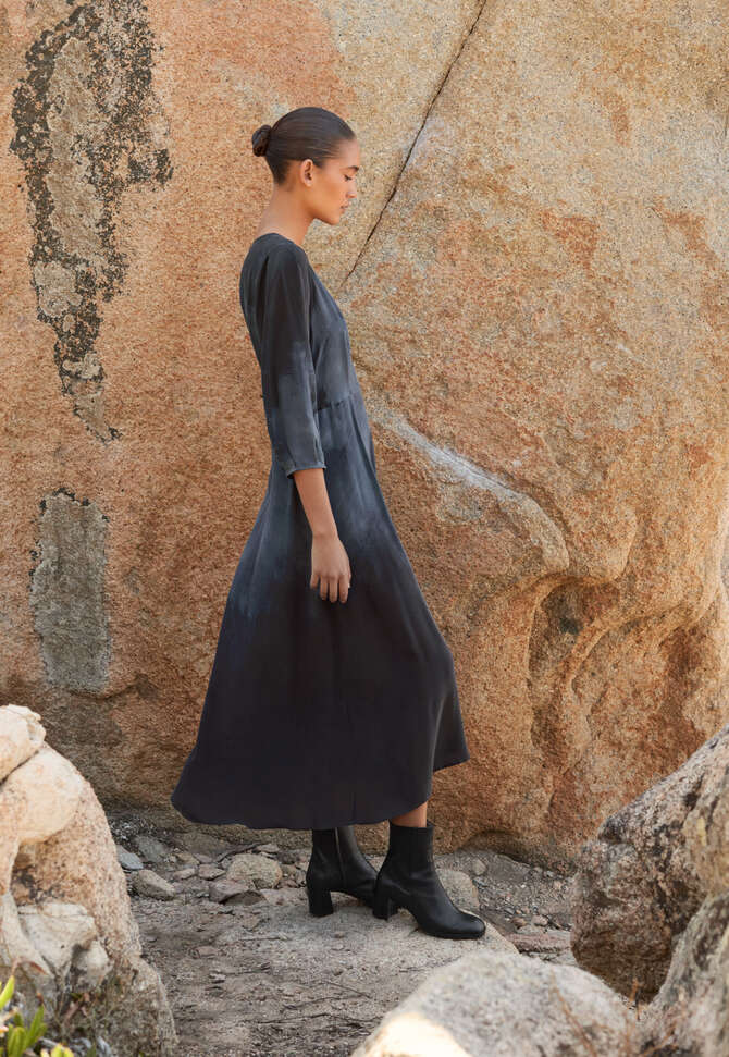 Langes Kleid mit Print, Mitternacht, completeTheLook