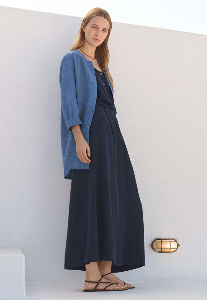 Rock mit Knopfleiste, Mitternacht, completeTheLook