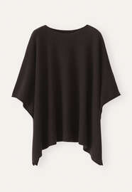 Strick-Poncho, Ebenholz, webstill