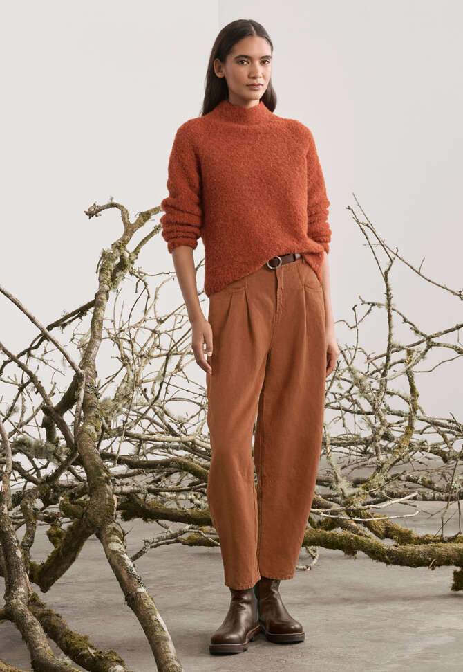 Pullover mit Trichterkragen, Rostorange, completeTheLook