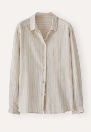 Streifen-Overshirt, Natur, webstill
