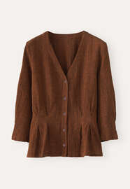 Bluse mit plissierter Taille, Rost, webstill