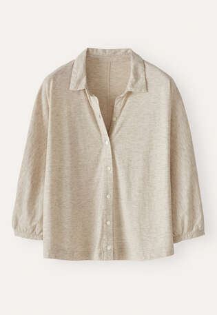 Jersey-Bluse, Naturgrau, webstill