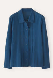 Bluse mit Biesenfront, Zartes Indigo, webstill