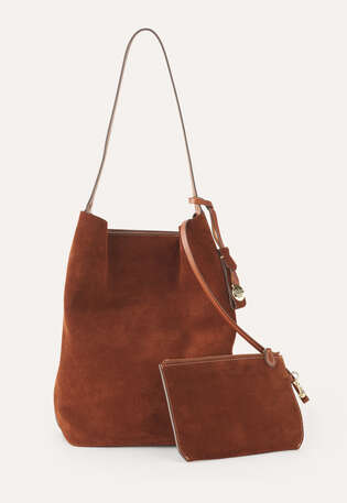 Bucket-Bag, Kastanie, webstill