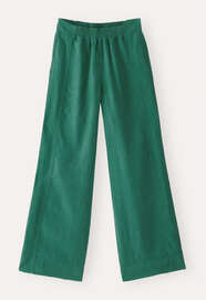 Hose mit weitem Bein, Smaragd, webstill