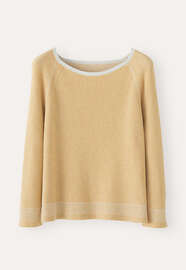 Zweifarbiger Rippstrick-Pullover, Zartes Gelb, webstill