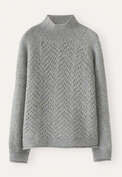 Pullover mit Zopfmuster, Gefrostetes Blau, webstill