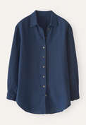 Overshirt aus strukturiertem Gewebe, Dunkles Denimblau, webstill
