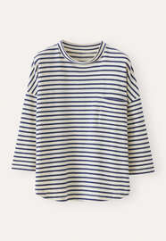 Gestreiftes Top, Navyblau/Creme, webstill