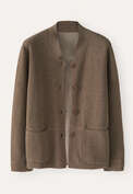 Doppelt gestrickte Jacke, Taupebraun, webstill