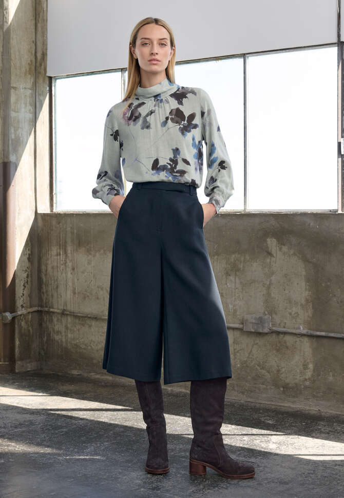 Bedruckte Bluse, Blau/Grau, completeTheLook