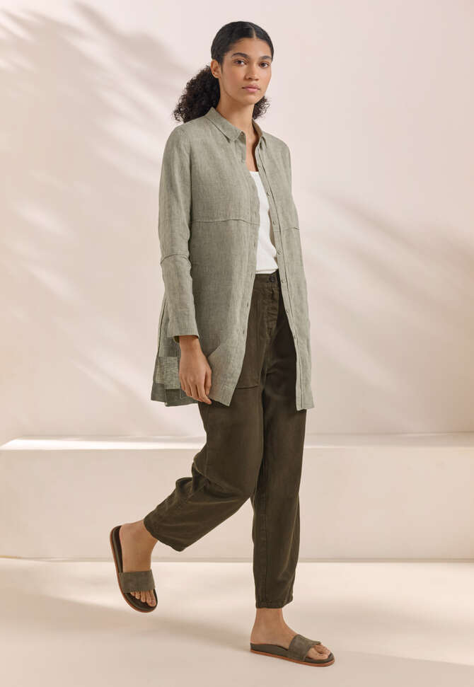 Hose mit schmal zulaufendem Bein, Torf, completeTheLook