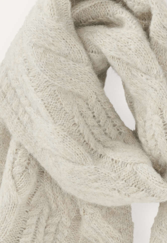 Schal mit Zopfmuster, Naturstein, completeTheLook