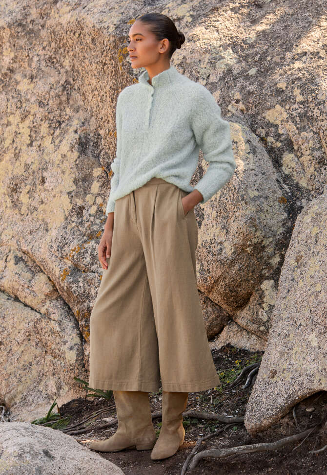 Pullover mit gekn&ouml;pftem Kragen, Blasses Aqua, completeTheLook