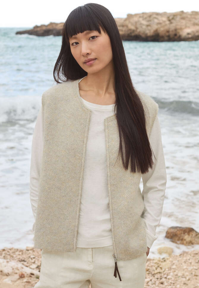 Strickweste, Naturstein, completeTheLook
