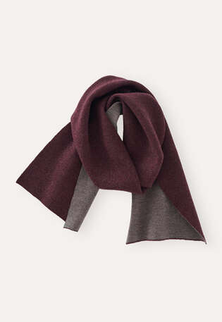 Doppelseitiger Schal, Aubergine, webstill