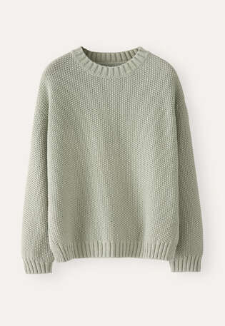 Perlmuster-Pullover, Blasses Mint, webstill