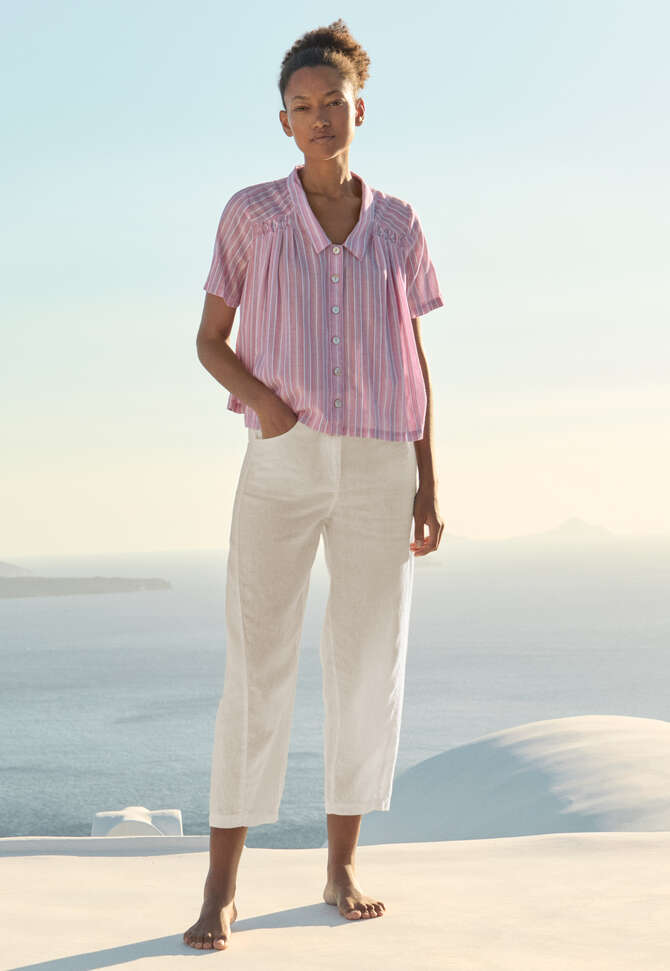 Hose mit geschwungenem Bein, Creme, completeTheLook