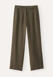 Weich geschnittene Hose, Dunkles Moos, webstill