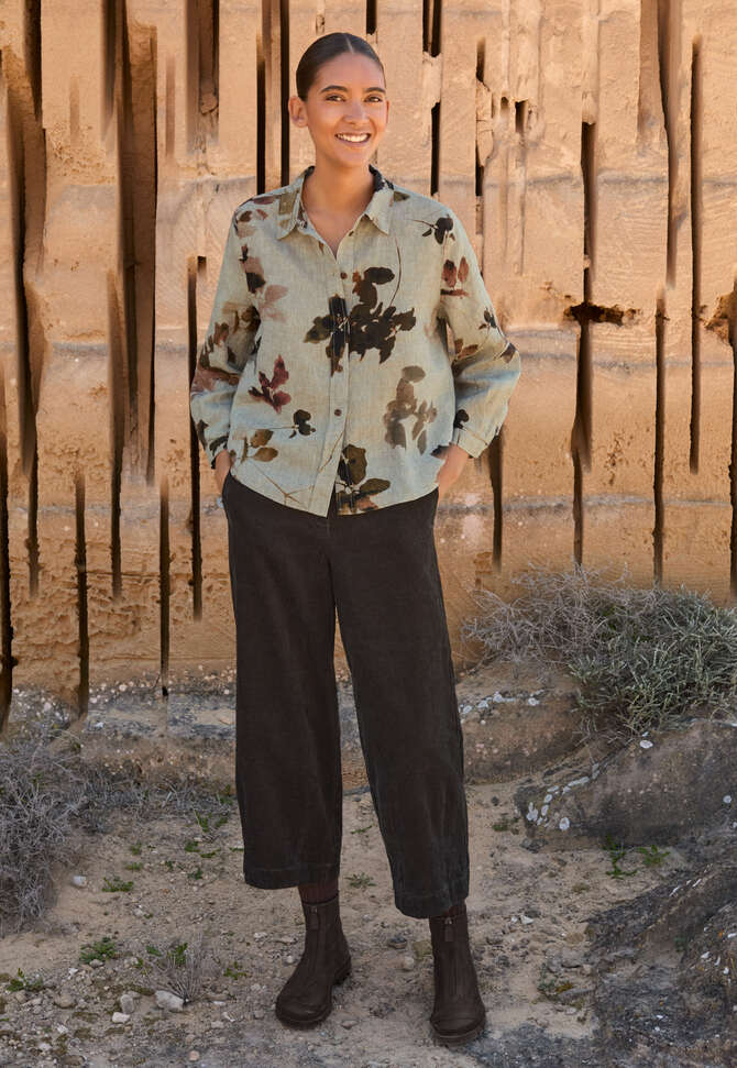 Bedruckte Bluse, Natur/Rost, completeTheLook